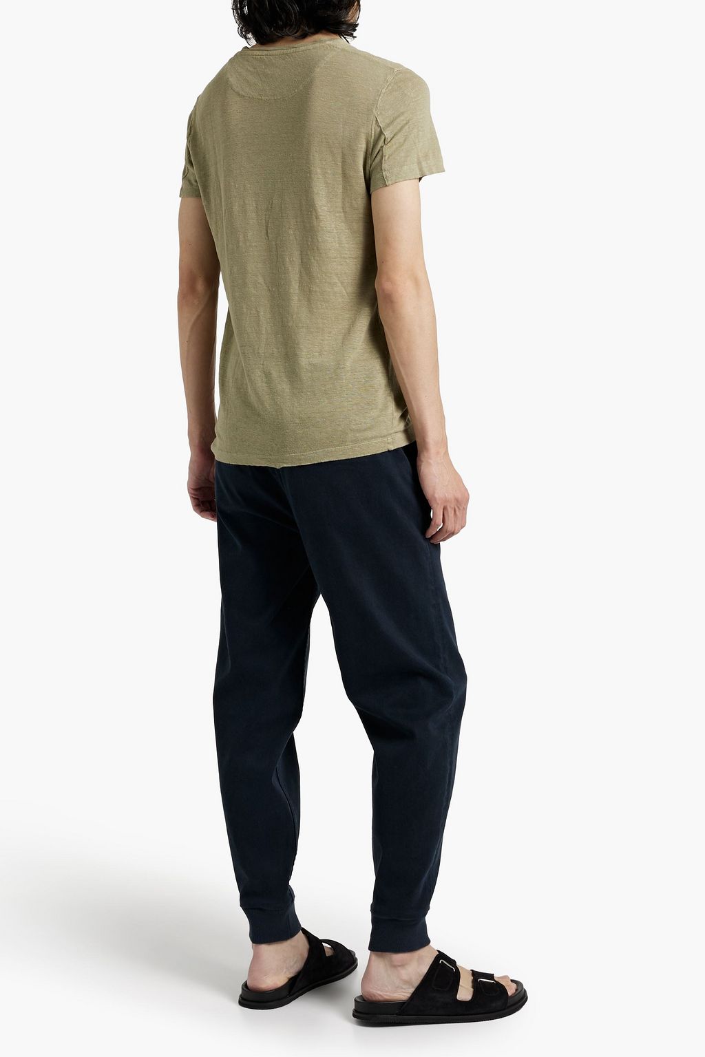 120% LINO Linen and cotton-blend jersey T-shirt