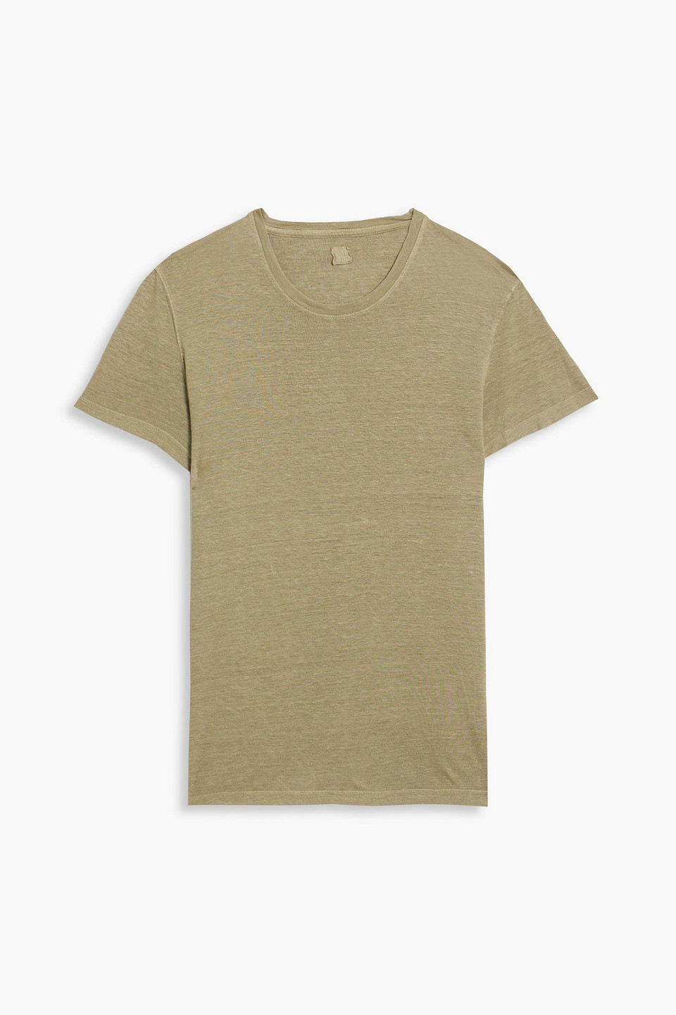 120% Linen And Cotton-blend Jersey T-shirt In Sage Green