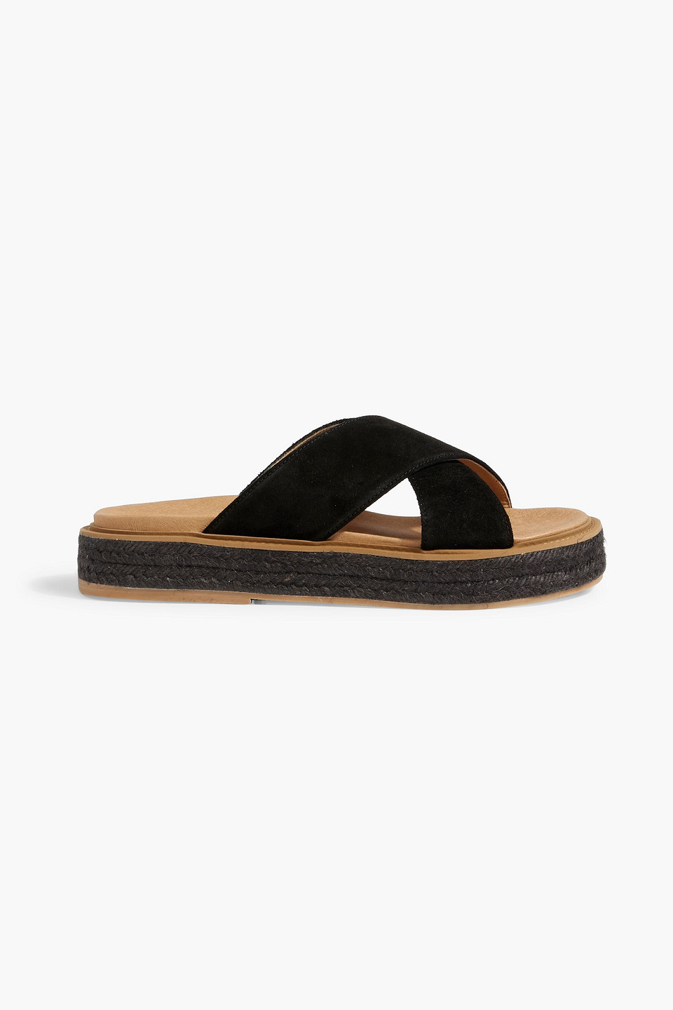 Iris & Ink Nattie Suede Espadrille Sandals In Black