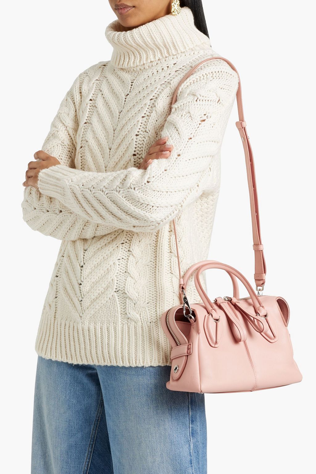 TOD'S Bauletto Zip Micro leather tote