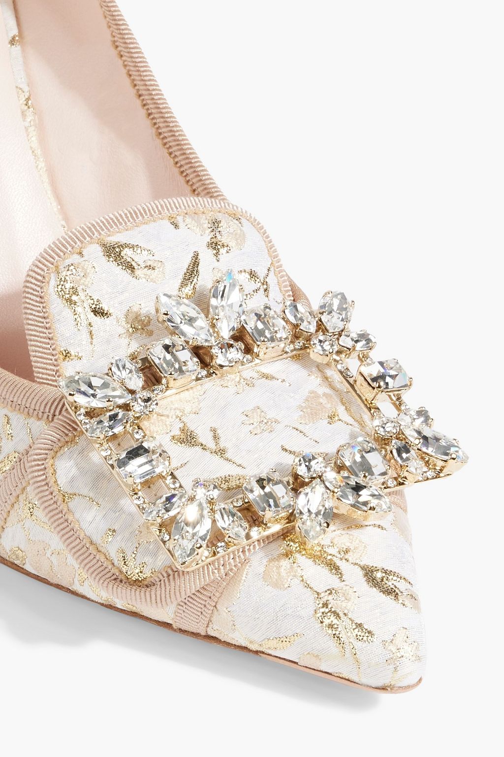 ROGER VIVIER RV Broche embellished brocade pumps