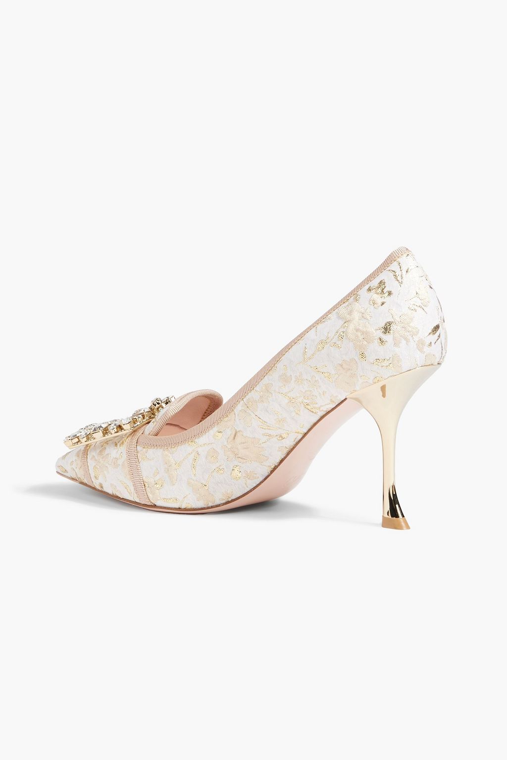 ROGER VIVIER RV Broche embellished brocade pumps