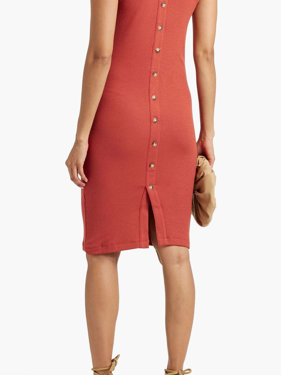 ribbed stretch-modal turtleneck dress