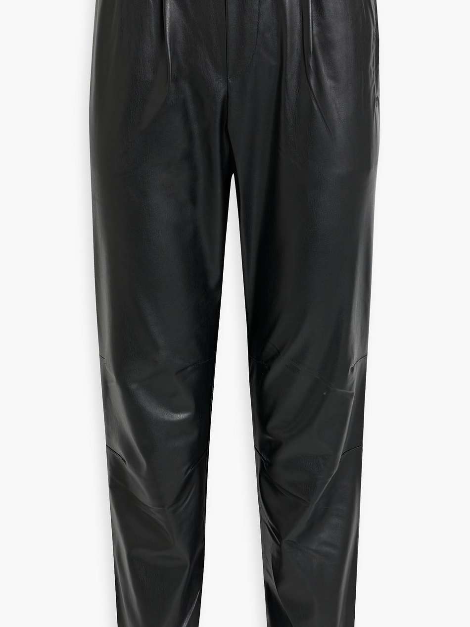 faux leather tapered pants