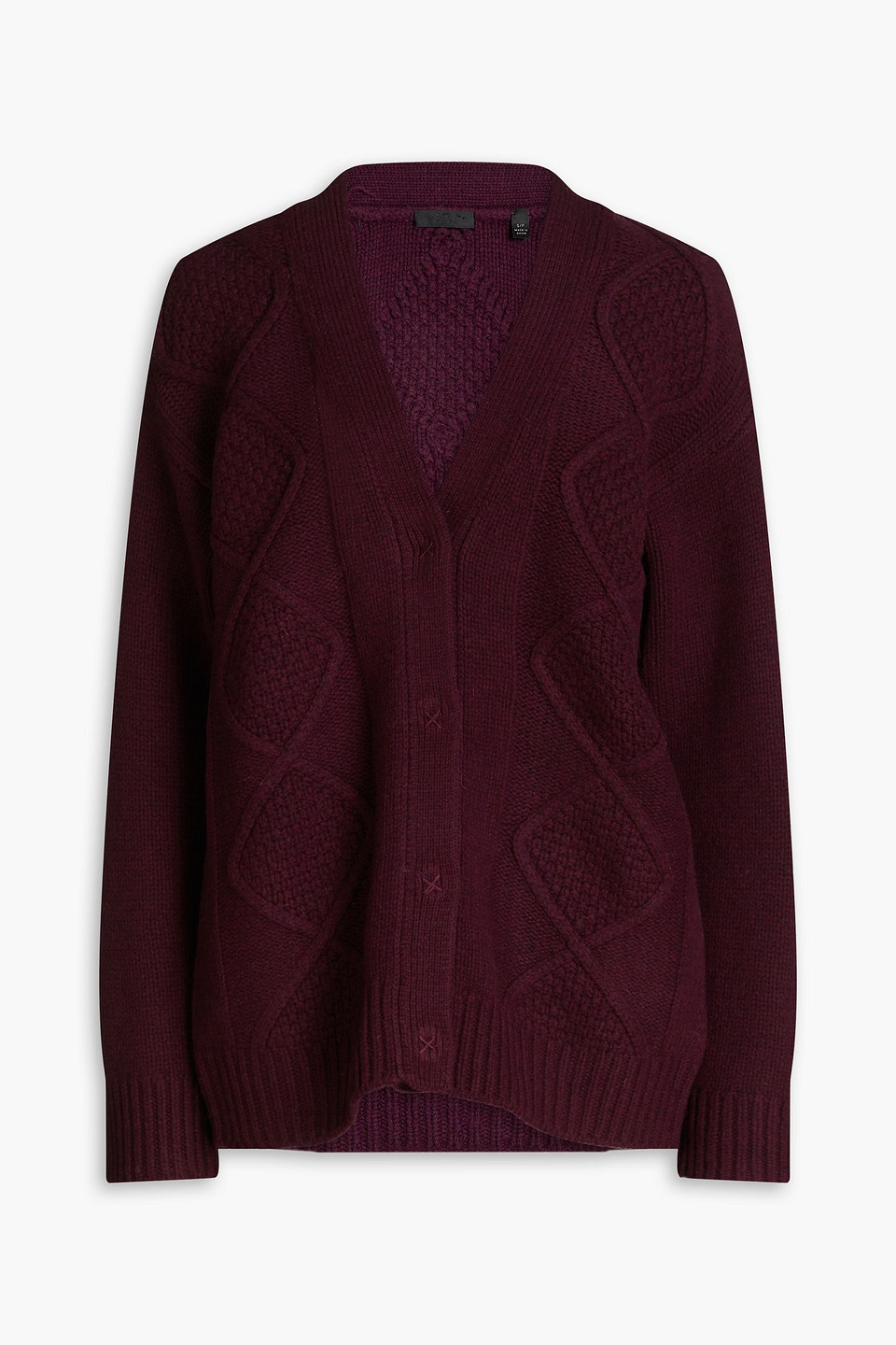 Atm Anthony Thomas Melillo Merino Wool Cable Cardigan In Cordovan