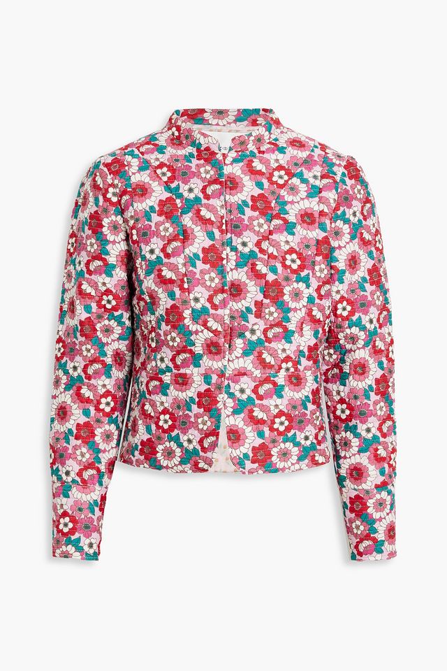 Blossom quilted floral-print cotton jacket