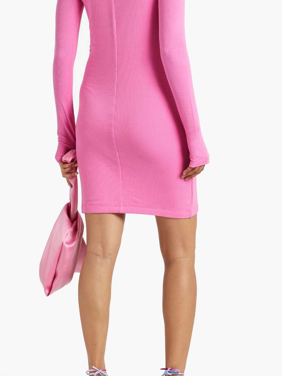 ribbed stretch-modal jersey turtleneck mini dress