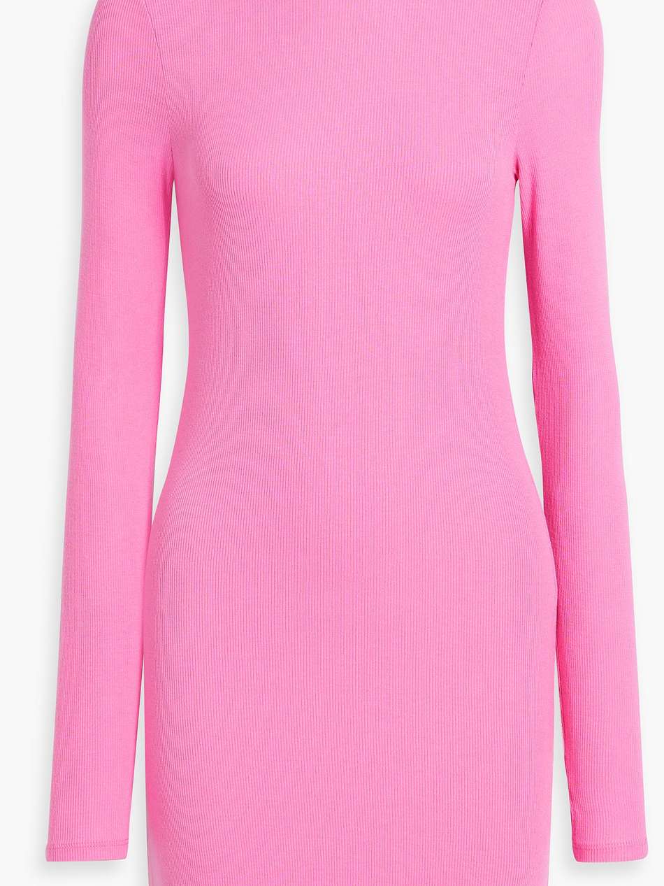 ribbed stretch-modal jersey turtleneck mini dress