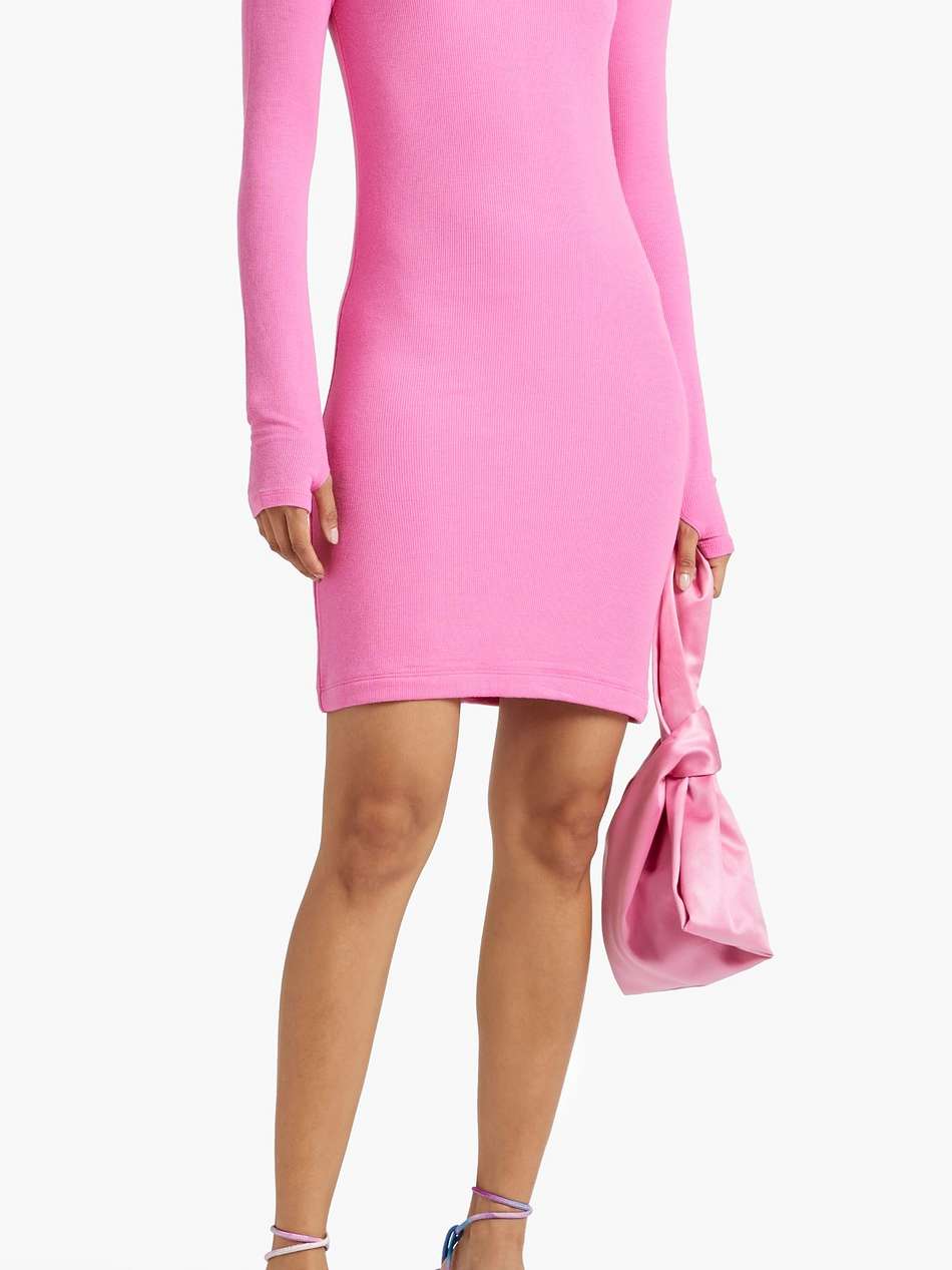 ribbed stretch-modal jersey turtleneck mini dress