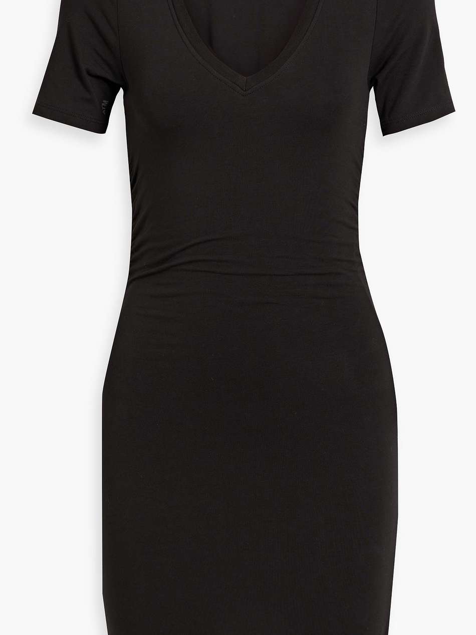 ruched stretch-pima cotton jersey mini dress