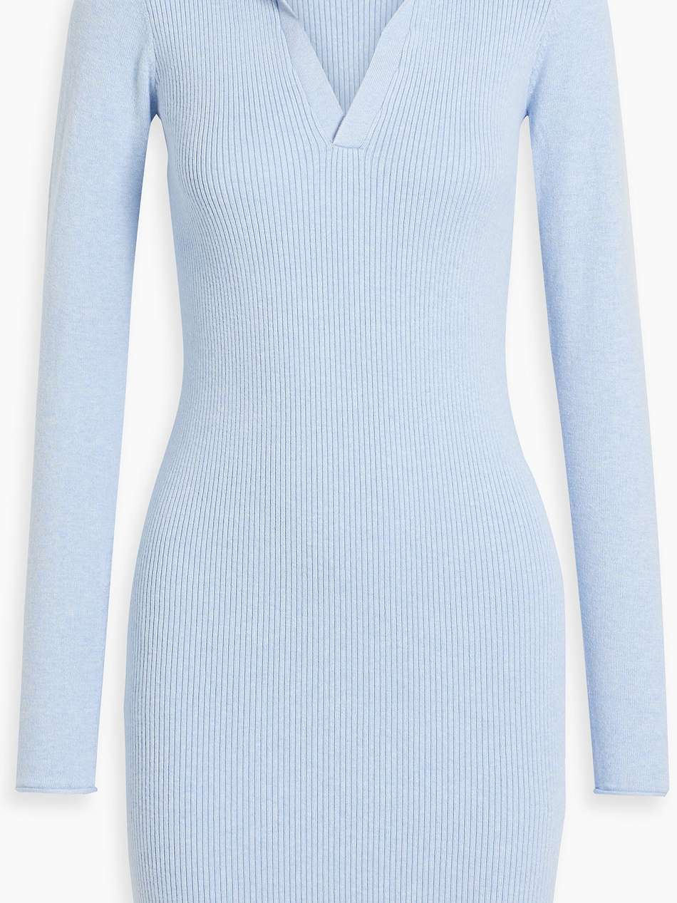 ribbed cotton and cashmere-blend mini dress