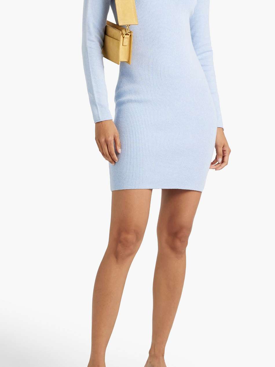 ribbed cotton and cashmere-blend mini dress