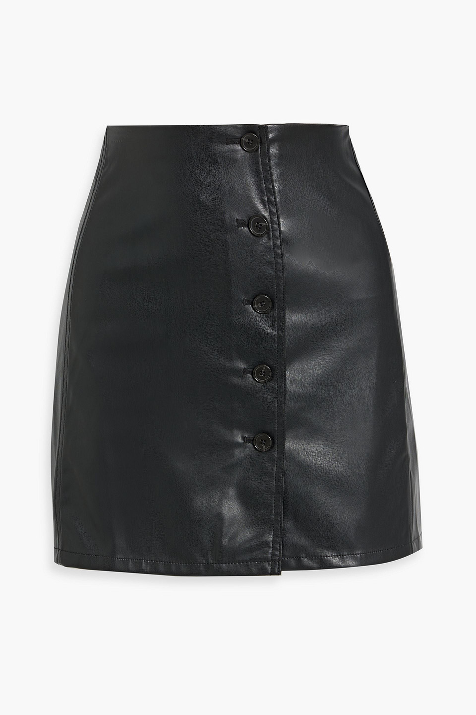 Shop Atm Anthony Thomas Melillo Faux Leather Mini Skirt In Black