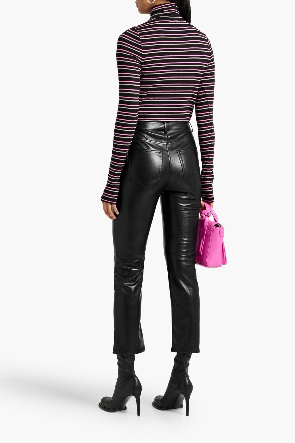 ATM ANTHONY THOMAS MELILLO Striped ribbed stretch-modal jersey turtleneck top
