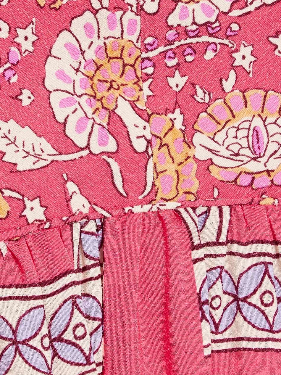 dandy gathered printed crepe maxi dress