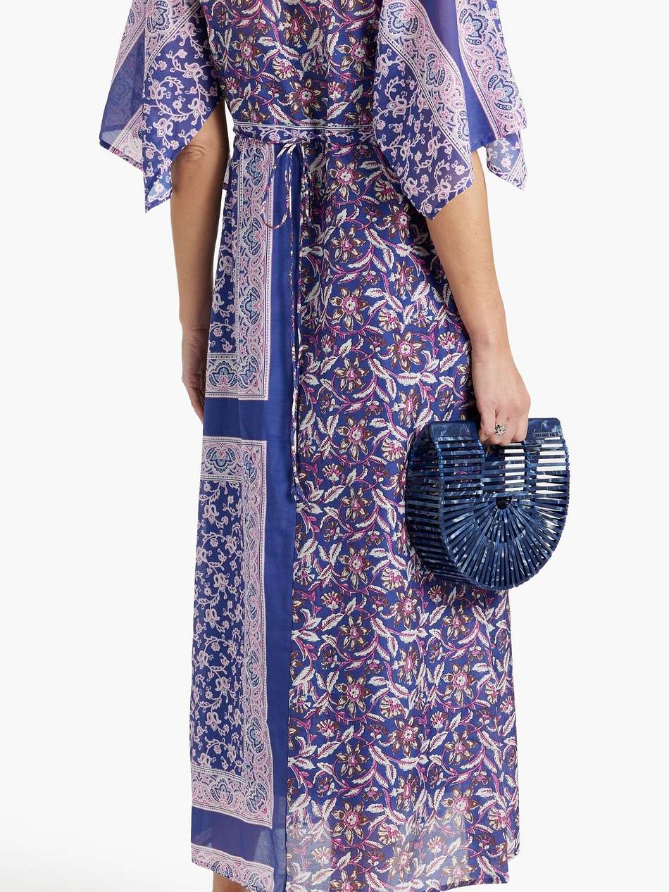 ilona printed cotton and silk-blend voile midi dress