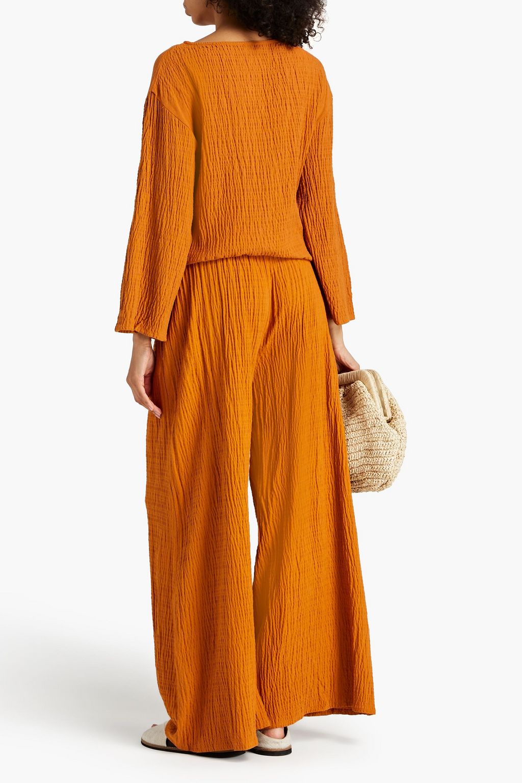 BY MALENE BIRGER Pisca seersucker wide-leg pants