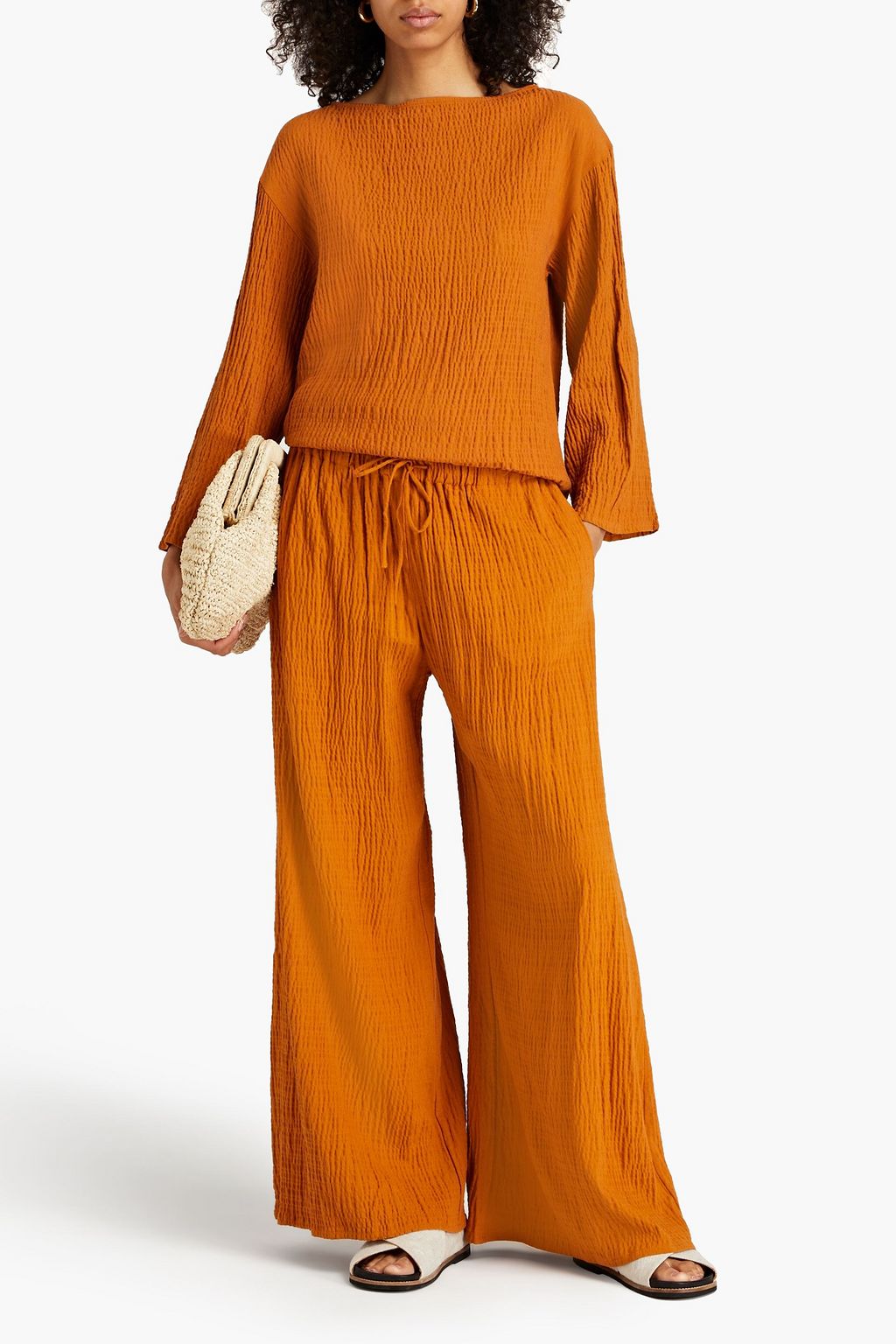 BY MALENE BIRGER Pisca seersucker wide-leg pants
