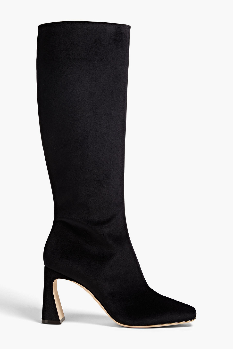 Alberta Ferretti Velvet Knee Boots In Black ModeSens