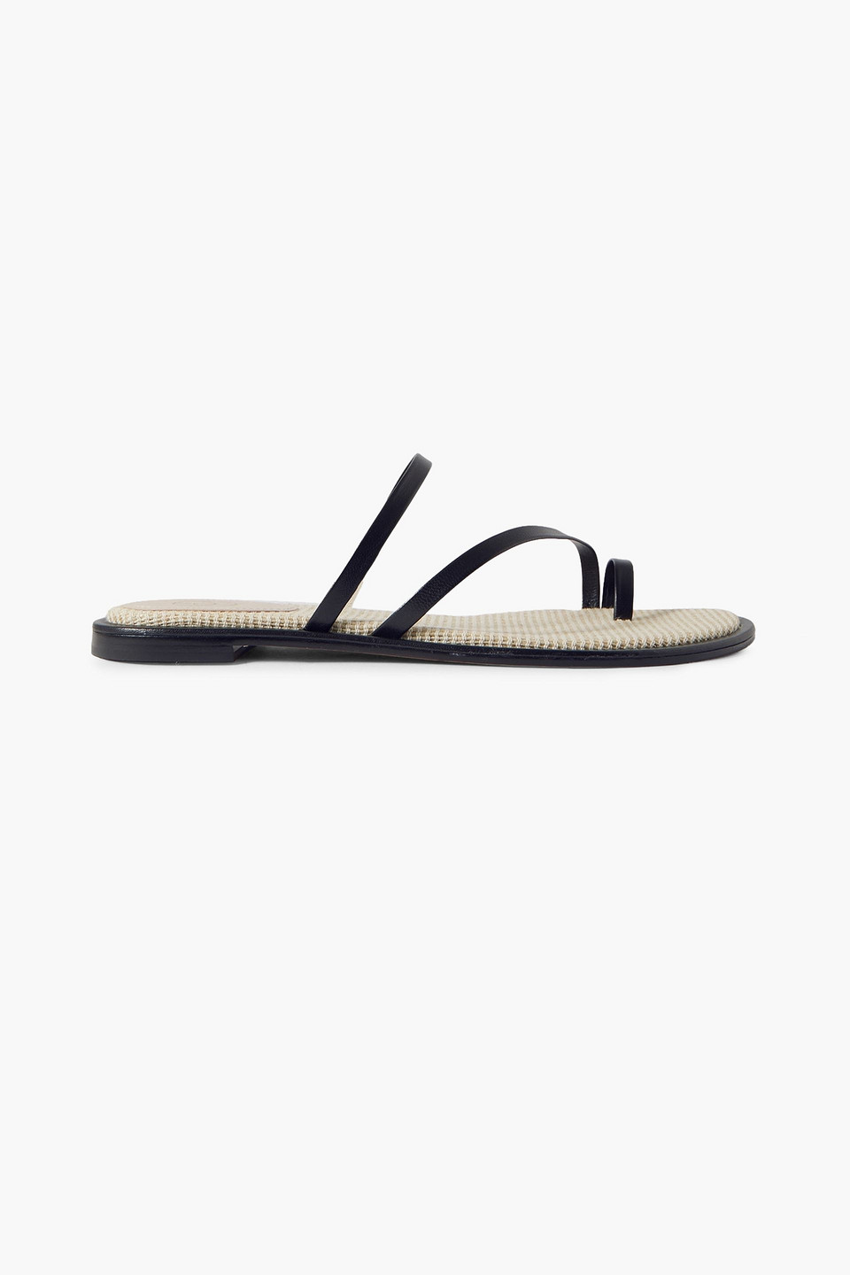 Porte & Paire Leather Sandals In Black