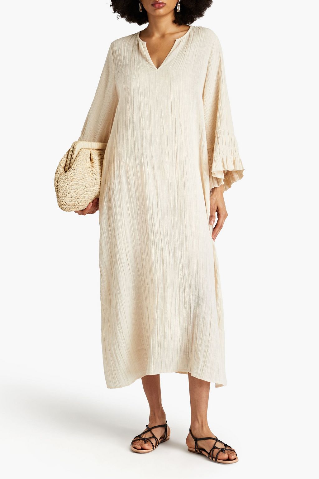 BY MALENE BIRGER Rielle crinkled ramie midi dress