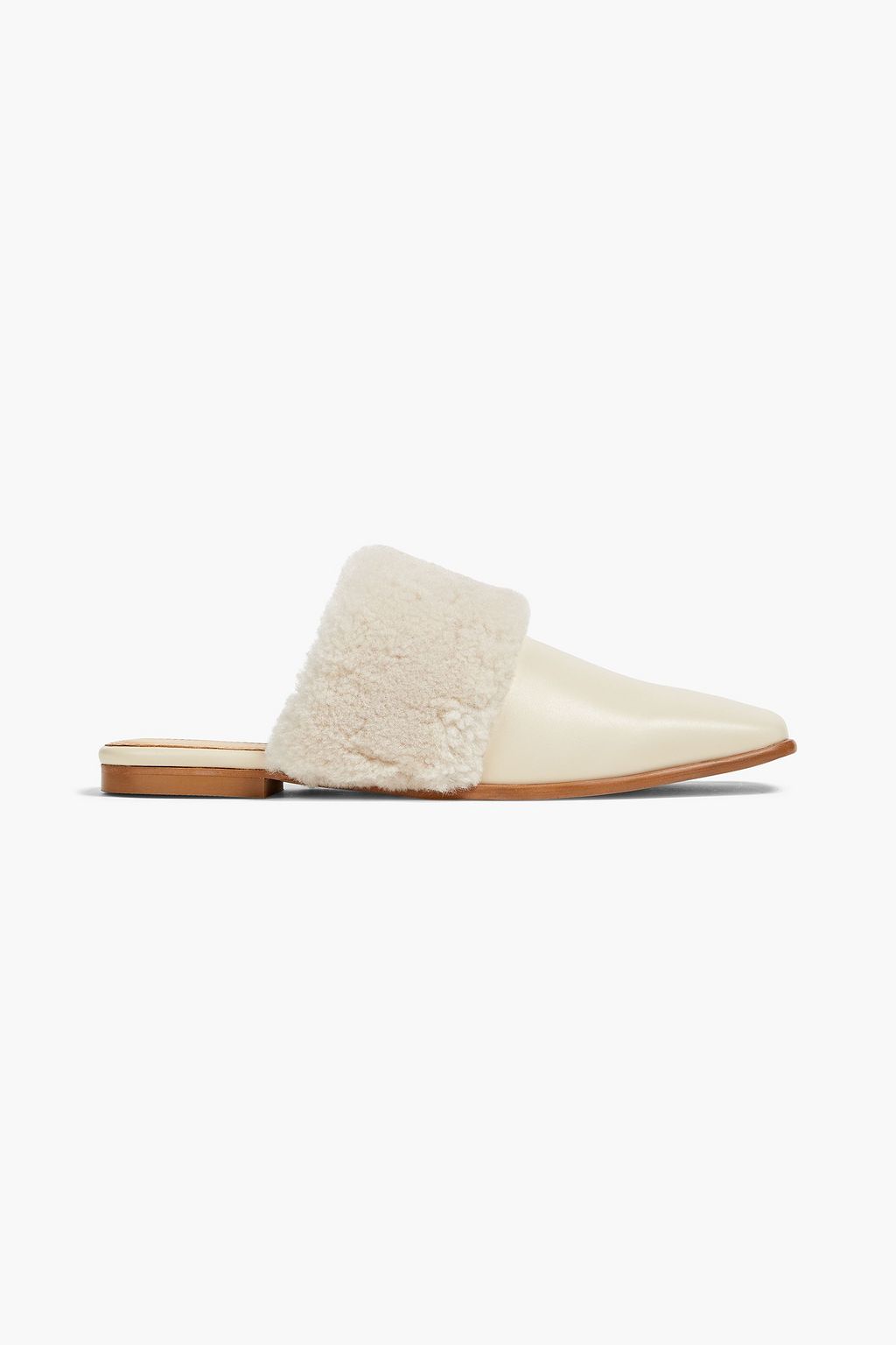 Tredje Fern Ride BY MALENE BIRGER Mollys shearling-trimmed leather slippers | Sale up to 70%  off | THE OUTNET