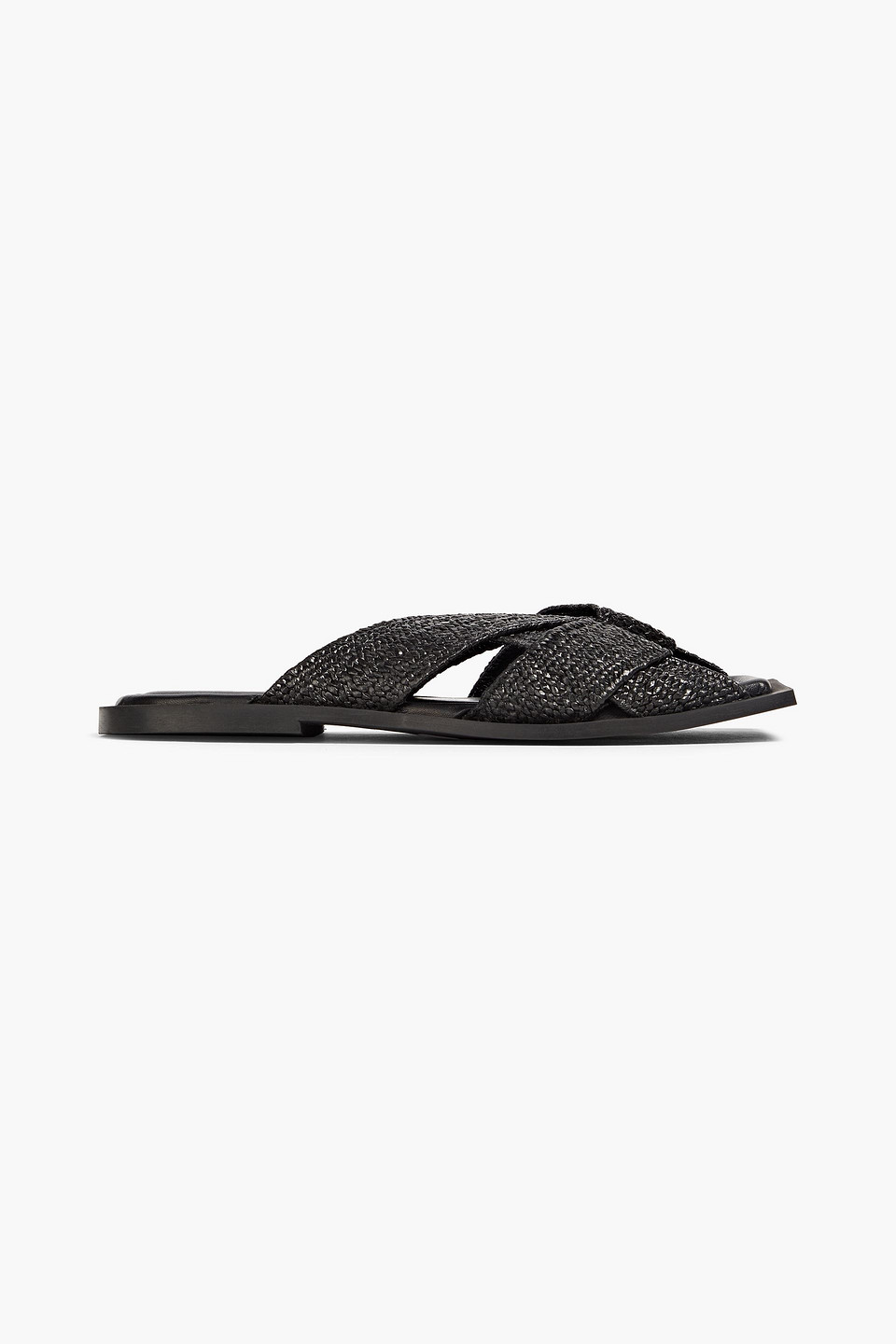 By Malene Birger Breola Faux Raffia Sandals In Black