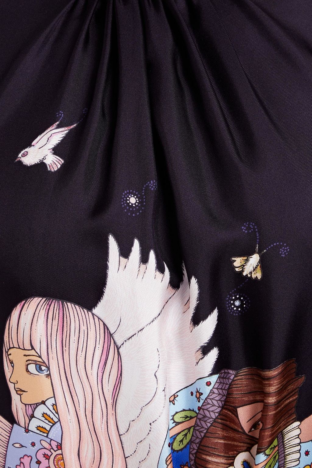 ZIMMERMANN Gathered printed silk-twill midi dress
