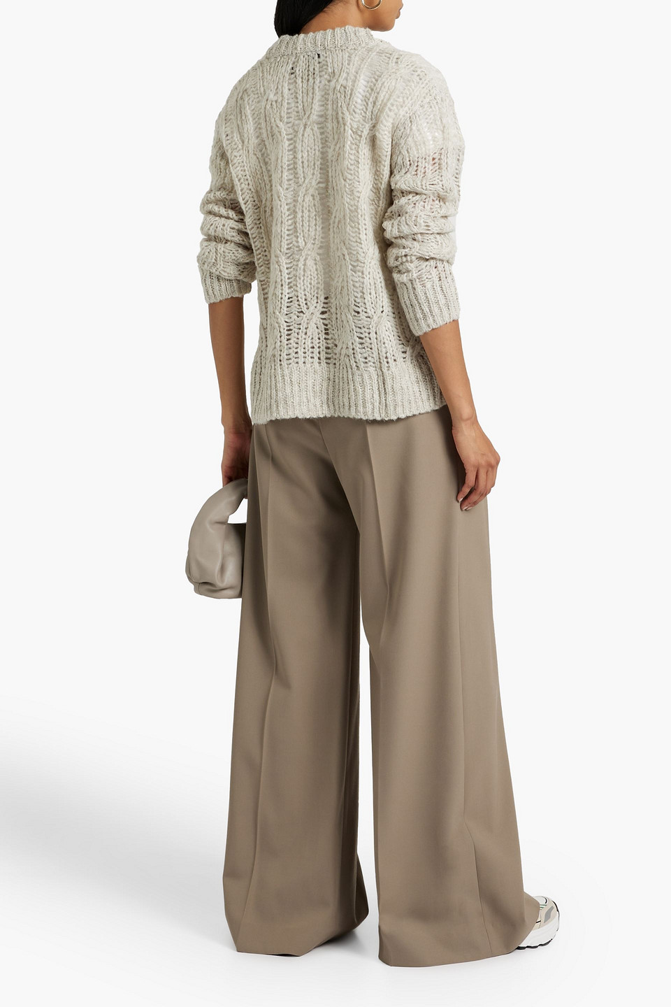 Atm Anthony Thomas Melillo Cable-knit Cardigan In Grey Green