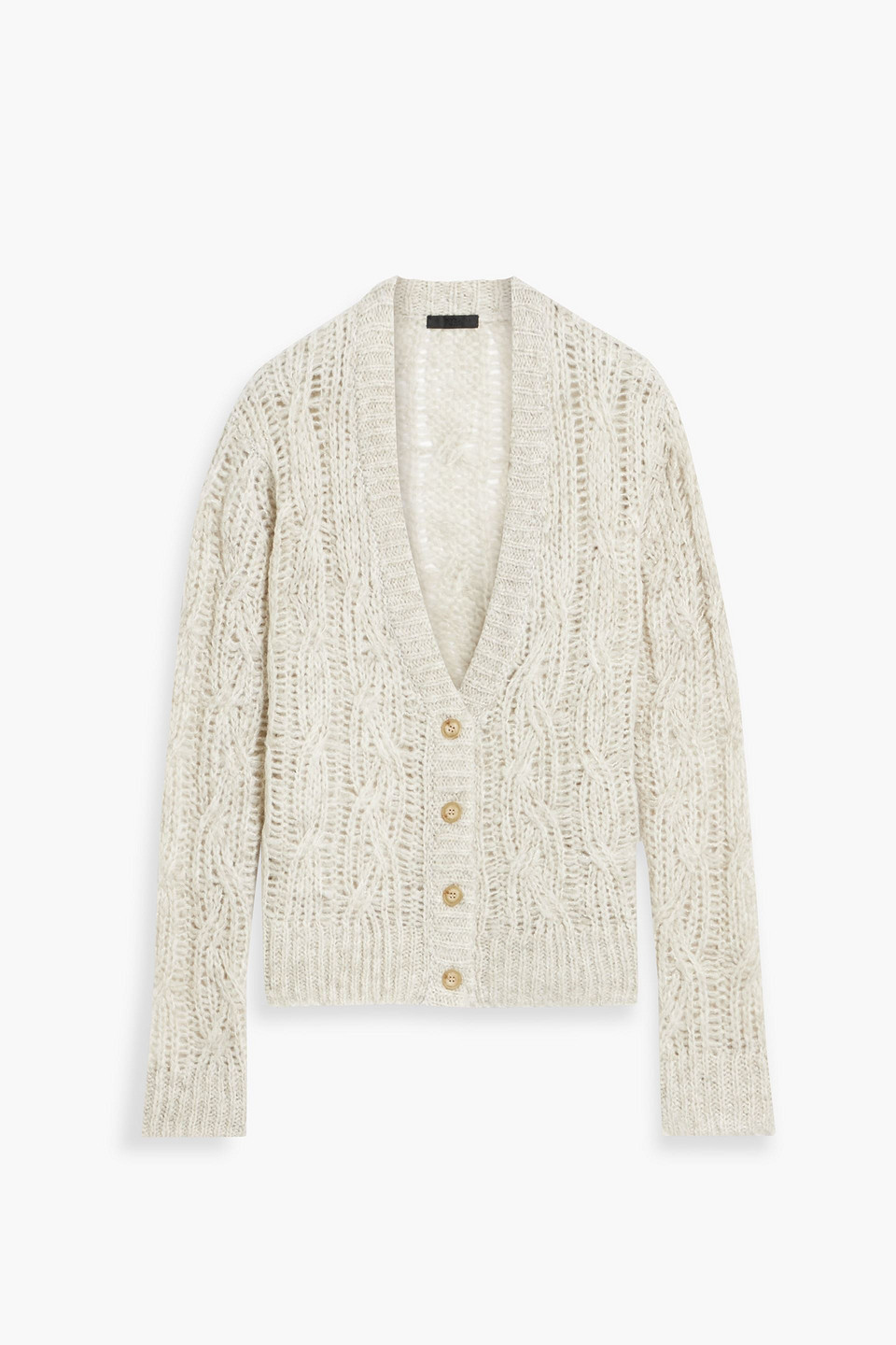 Atm Anthony Thomas Melillo Cable-knit Cardigan In Grey Green