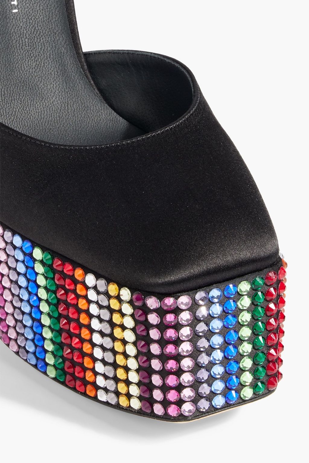 GIUSEPPE ZANOTTI Bebe embellished satin platform pumps