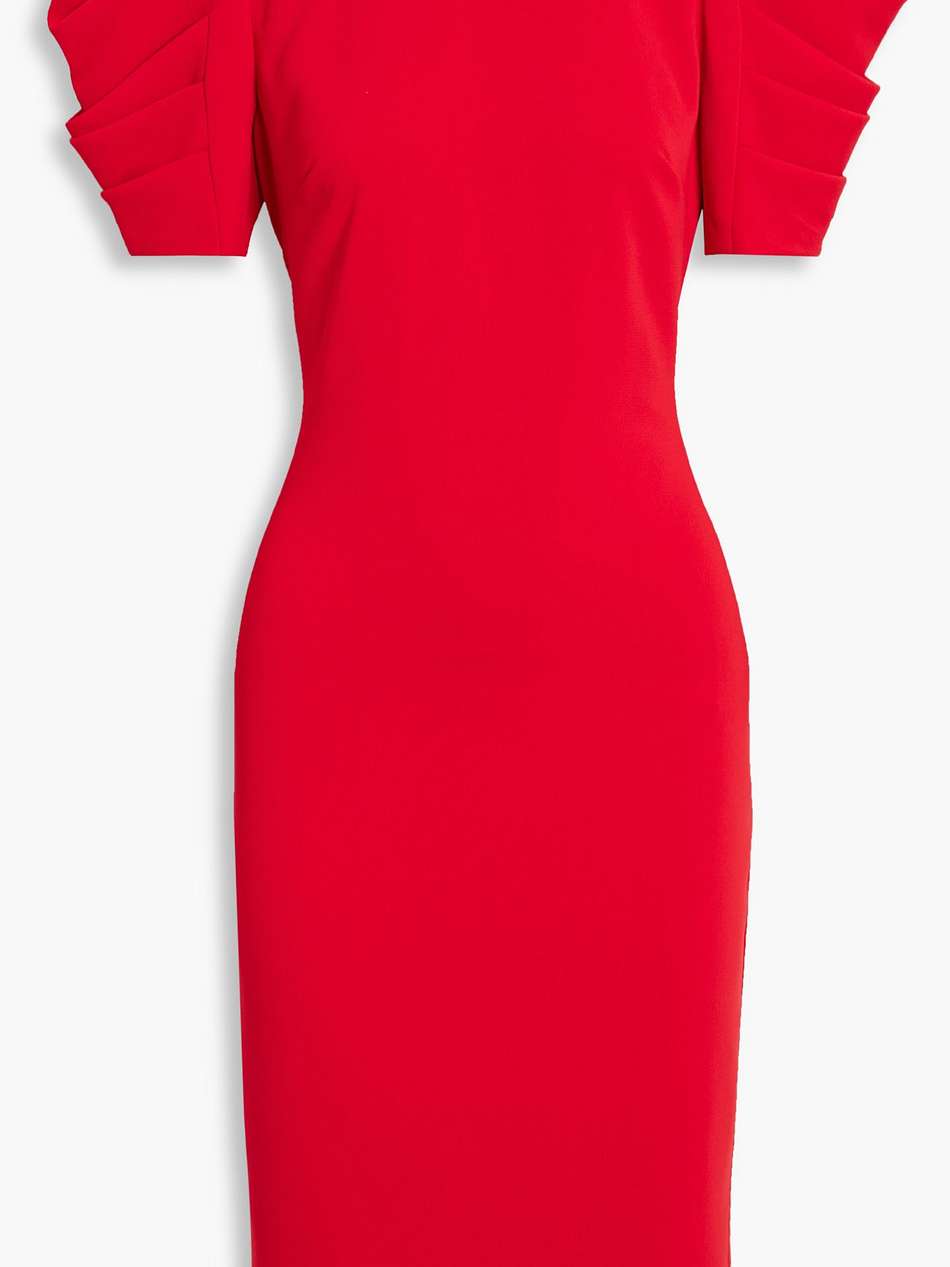 pleated crepe dress