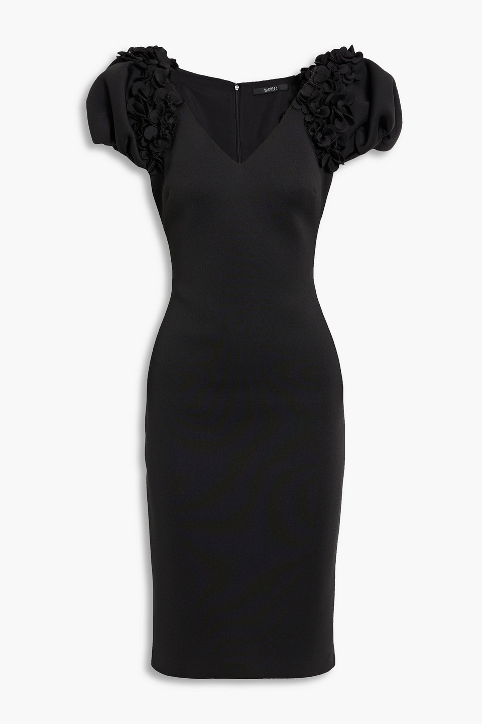 BADGLEY MISCHKA FLORAL-APPLIQUÉD SCUBA DRESS,3074457345637249645
