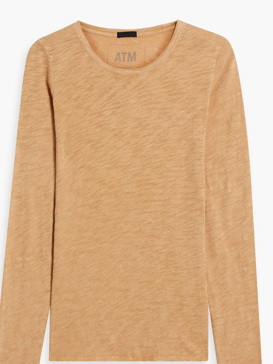 distressed slub cotton-jersey top