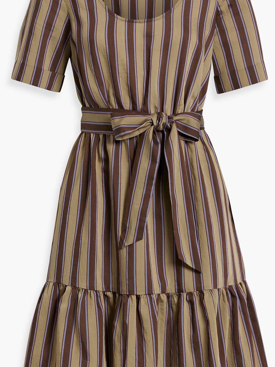 erin gathered striped lycocell-blend dress