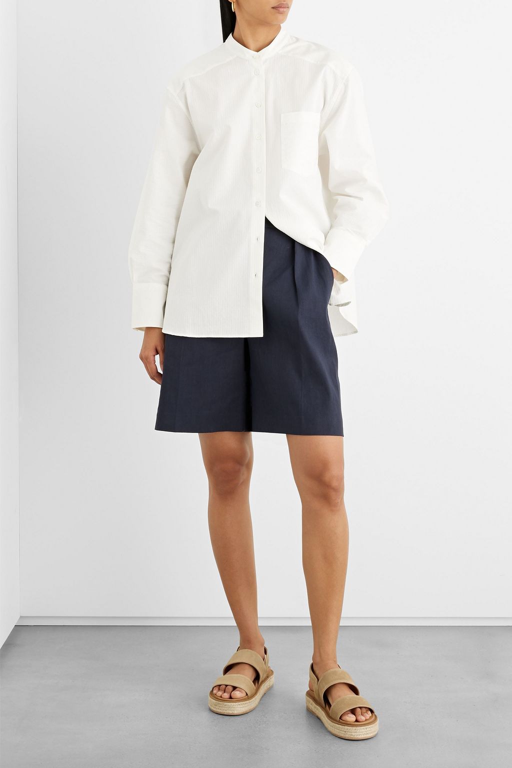IRIS & INK Tyra organic cotton-jacquard shirt