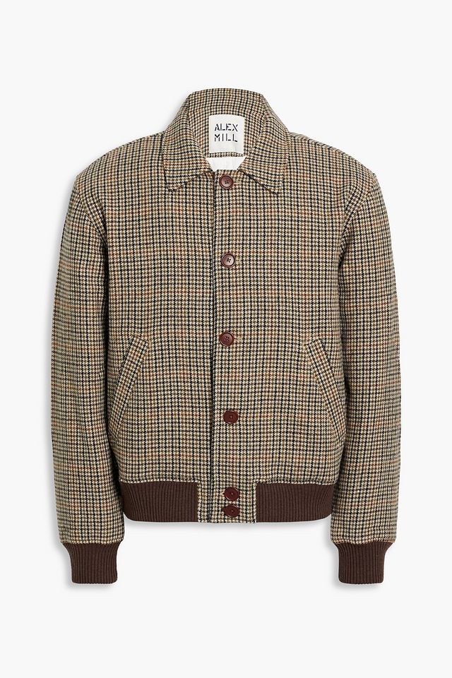 Houndstooth wool-tweed jacket