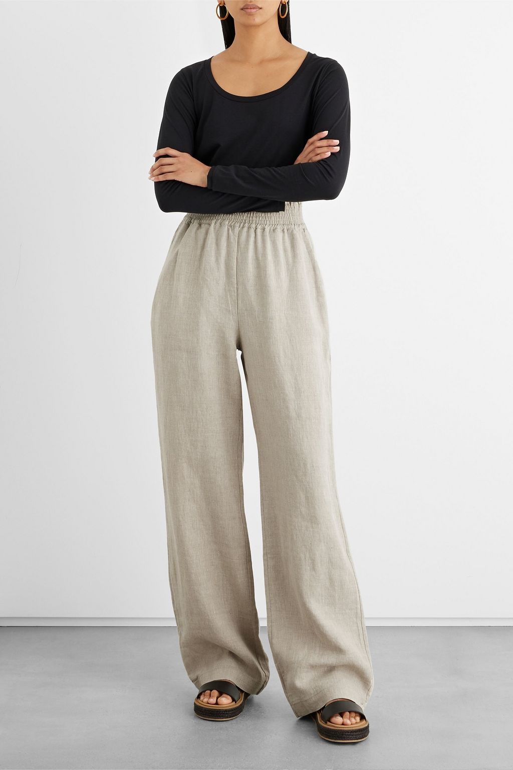 IRIS & INK Keira linen wide-leg pants