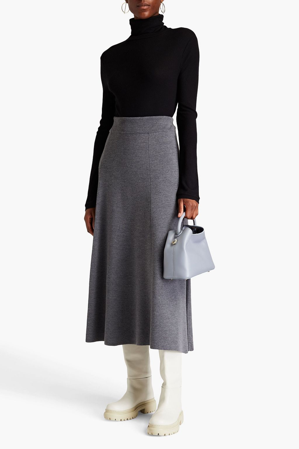 LOULOU STUDIO Embroidered ribbed jersey turtleneck sweater