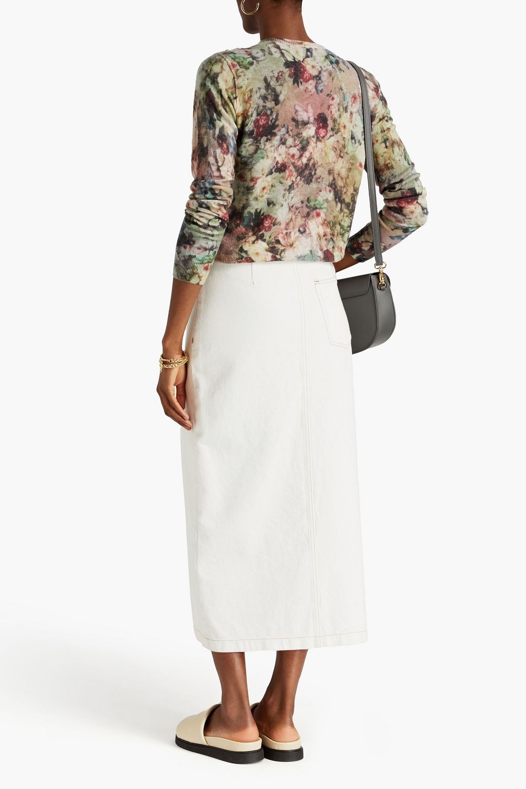 AUTUMN CASHMERE Floral-print cashmere cardigan