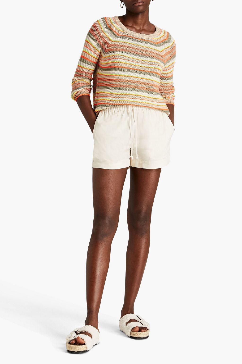 COTTON BY AUTUMN CASHMERE Striped cotton sweater