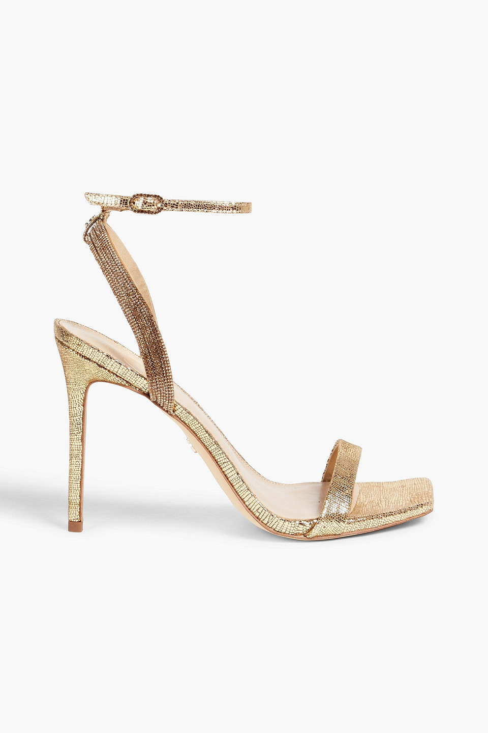 Sam Edelman Ophelia Sandalen Aus Metallic-leder Mit Eidechseneffekt Und Verzierung