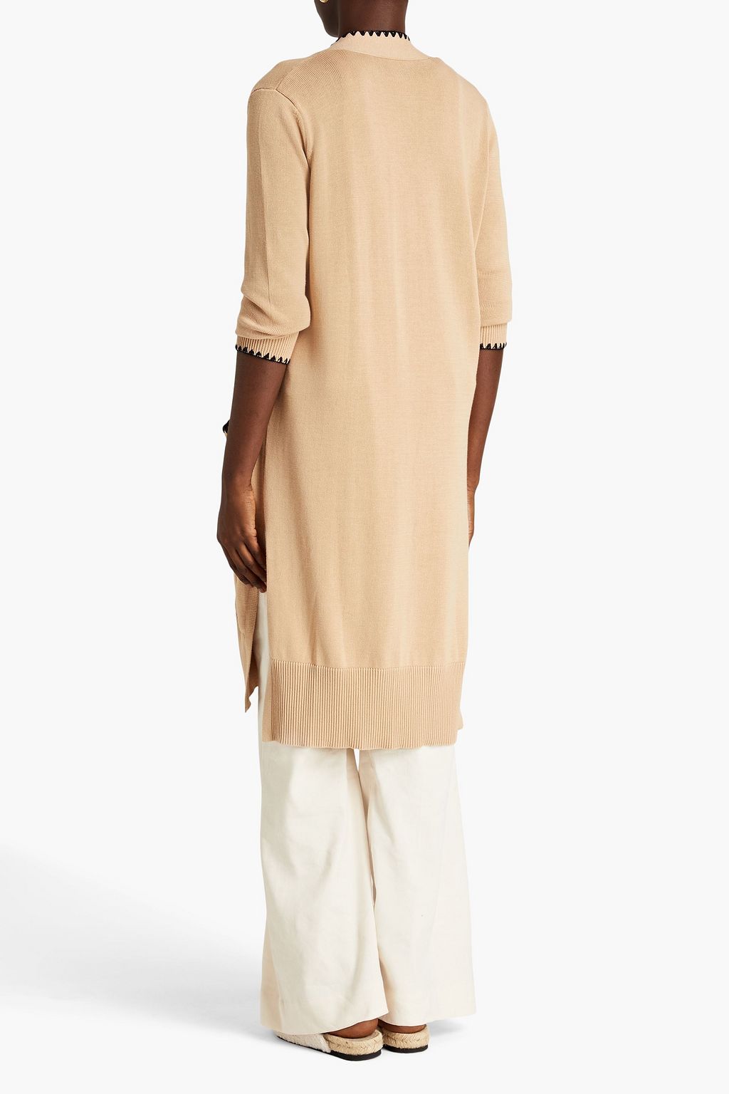 AUTUMN CASHMERE Crochet-trimmed cotton cardigan