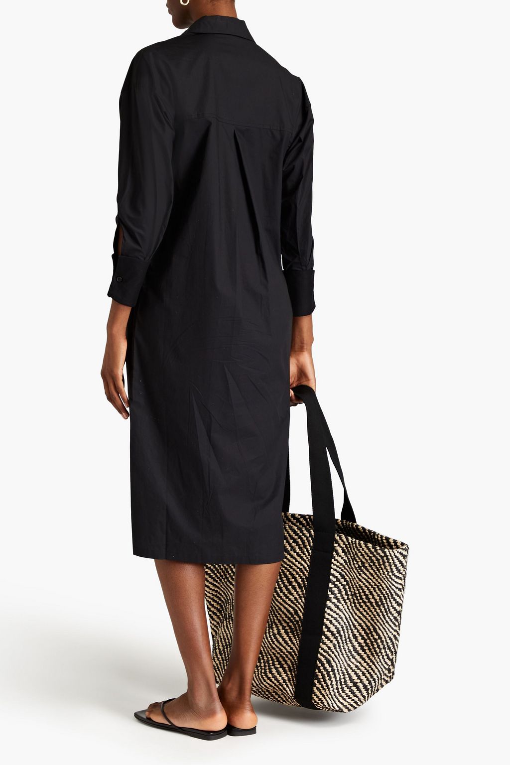 BY MALENE BIRGER Tappasa piqué-trimmed cotton-poplin midi shirt dress