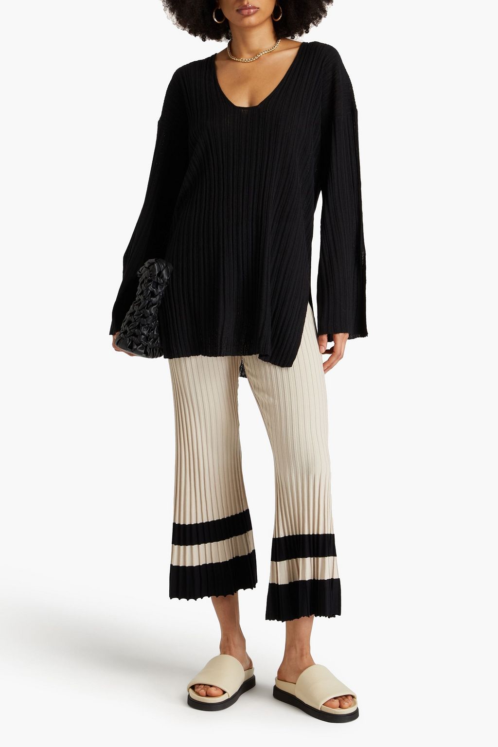 BY MALENE BIRGER كنزة رياضية «إيريساندرا» من نسيج بحبكة مضلّعة