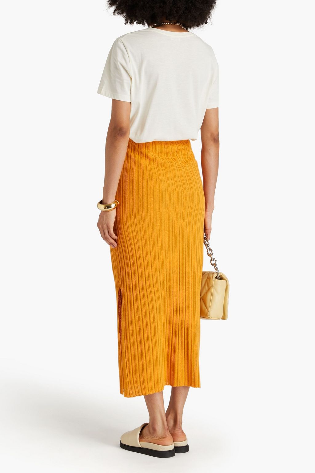 BY MALENE BIRGER تنورة متوسطة الطول «إيرفانا» من نسيج محبوك مضلع
