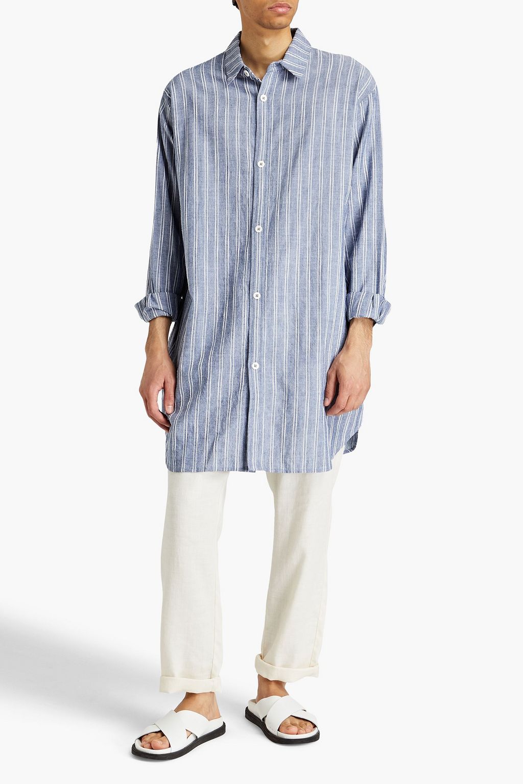 SMR DAYS Striped slub cotton shirt