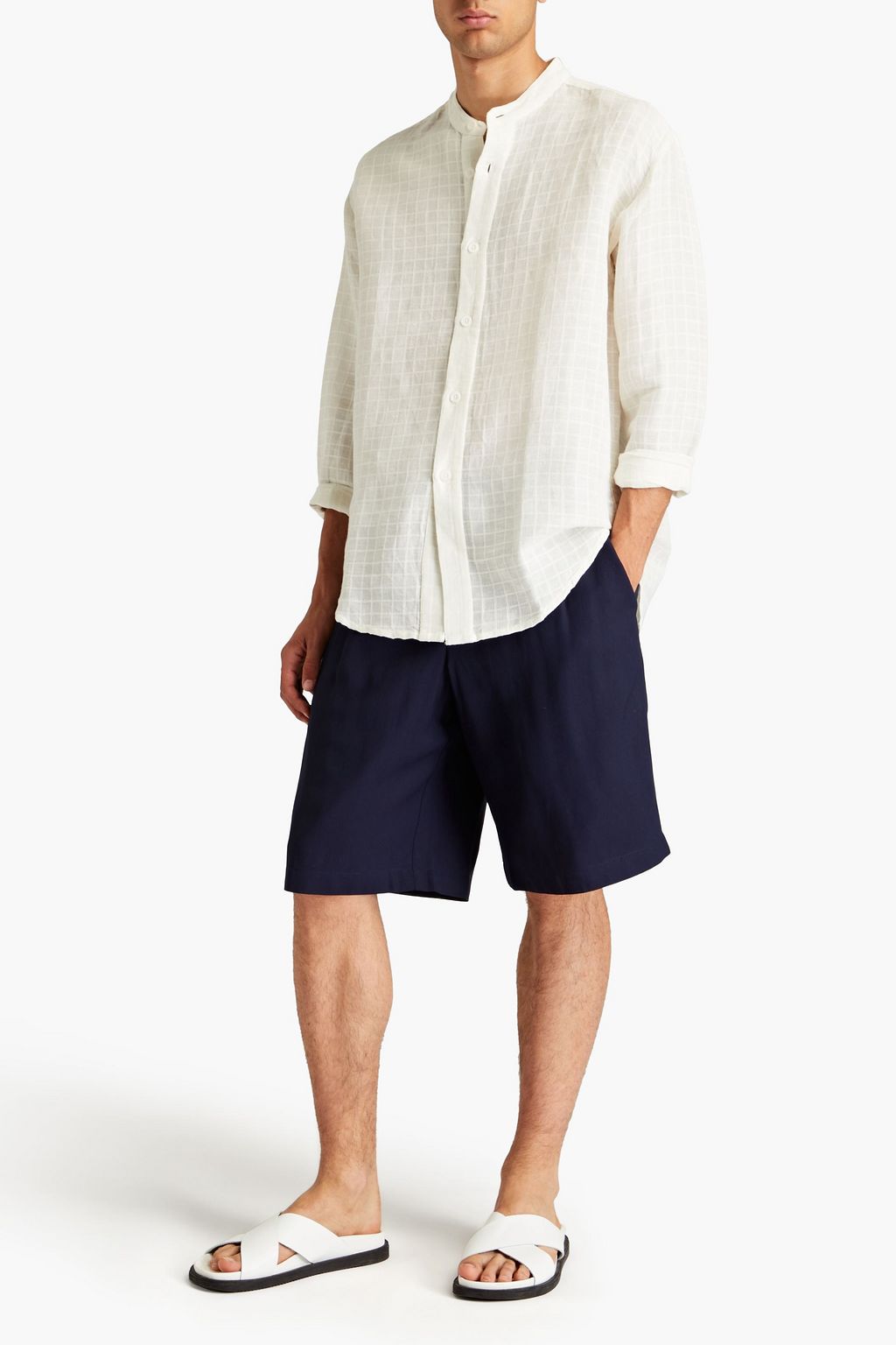 SMR DAYS Tulum Hemd aus Jacquard aus einer Leinen-Baumwollmischung