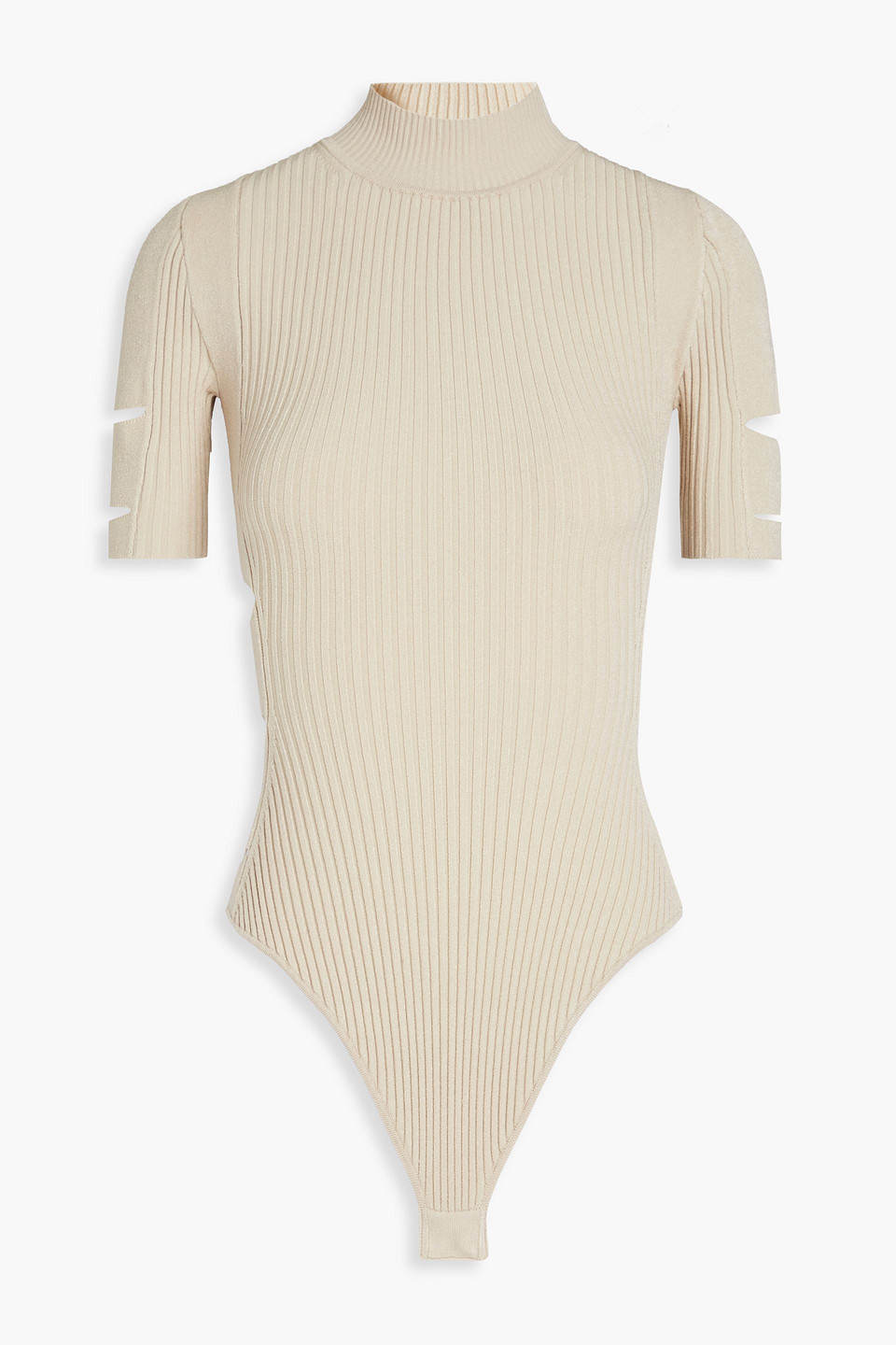 SIMKHAI - Zena cutout ribbed-knit bodysuit - Neutral - XS
