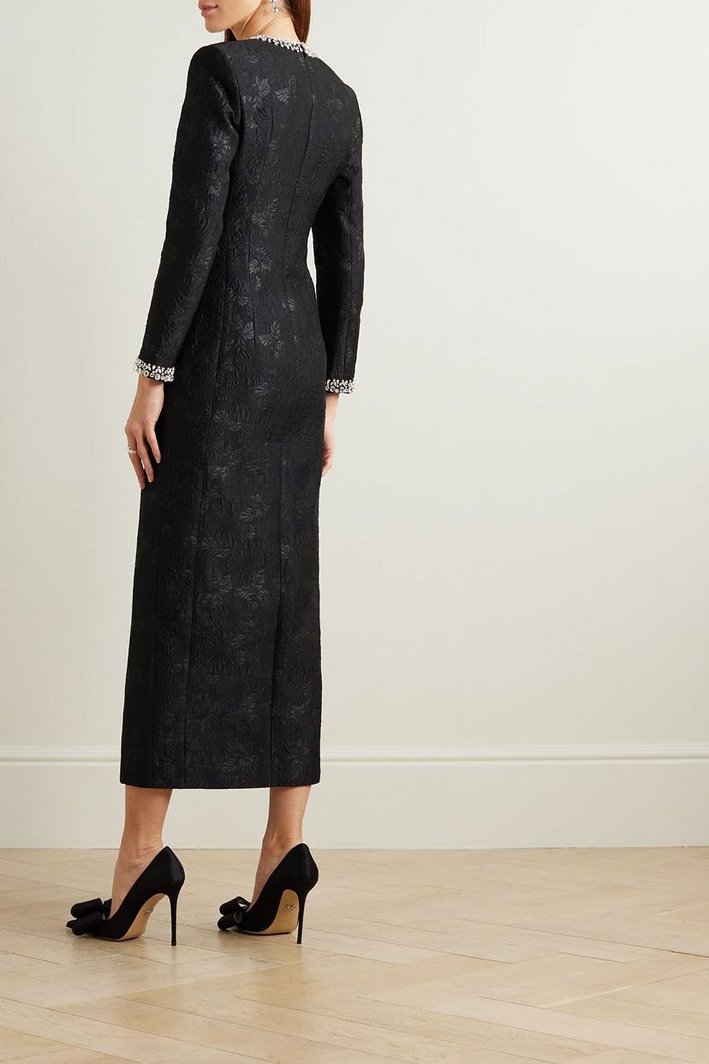 HUISHAN ZHANG Eleanor crystal-embellished cloqué midi dress